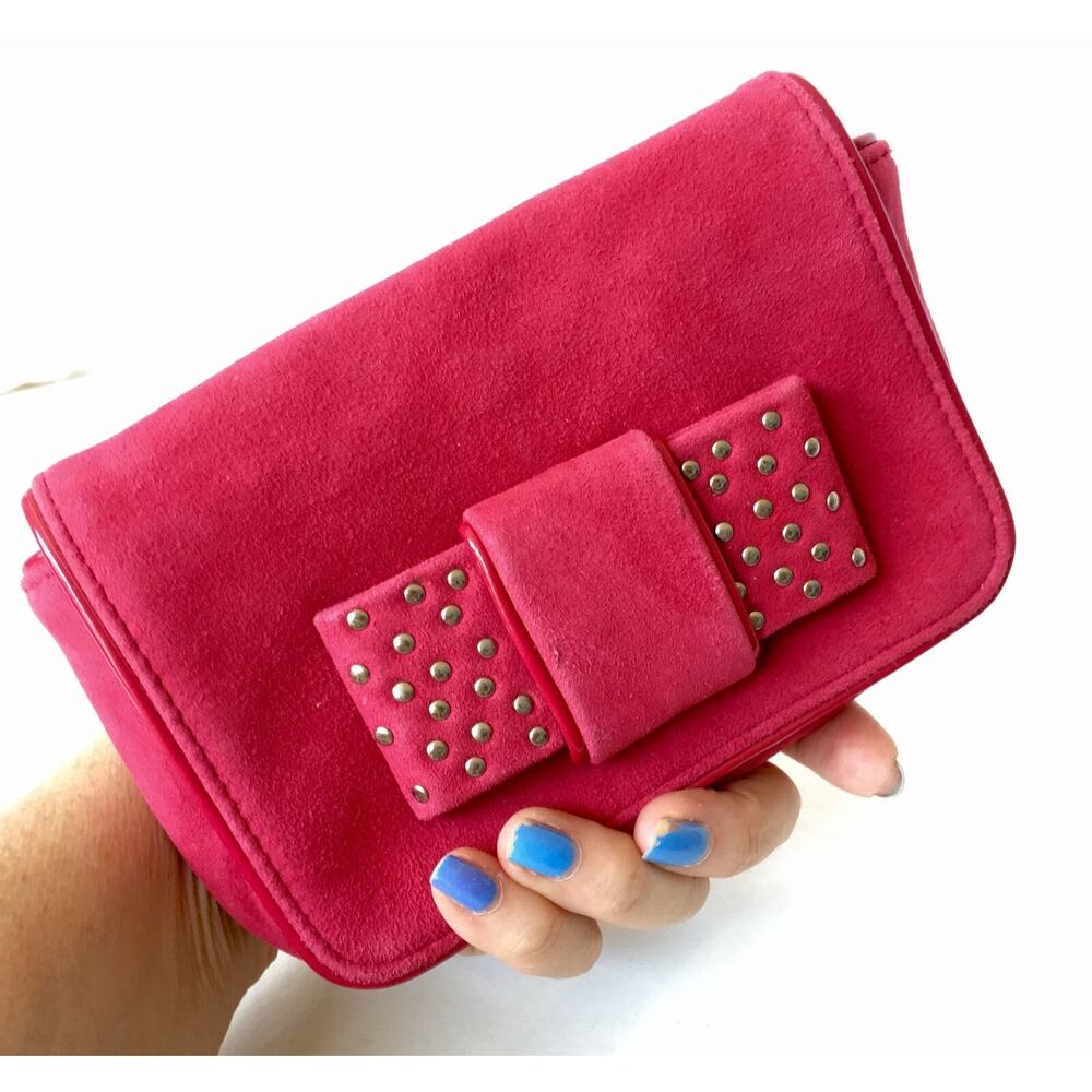WHBM‎ White House Black Market Women's Pink Bow Purse Party Clutch - Picture 6 of 12